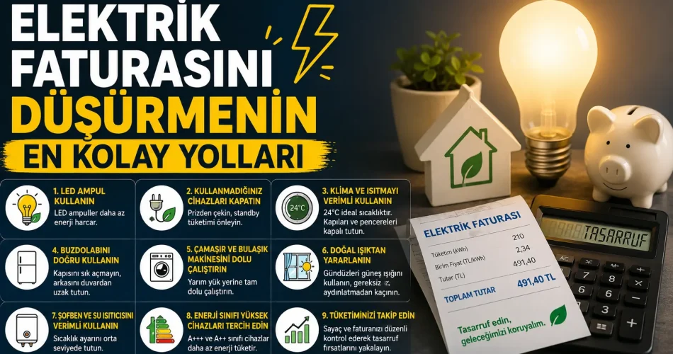 Elektrik Faturasını Düşürmenin En Kolay Yolları